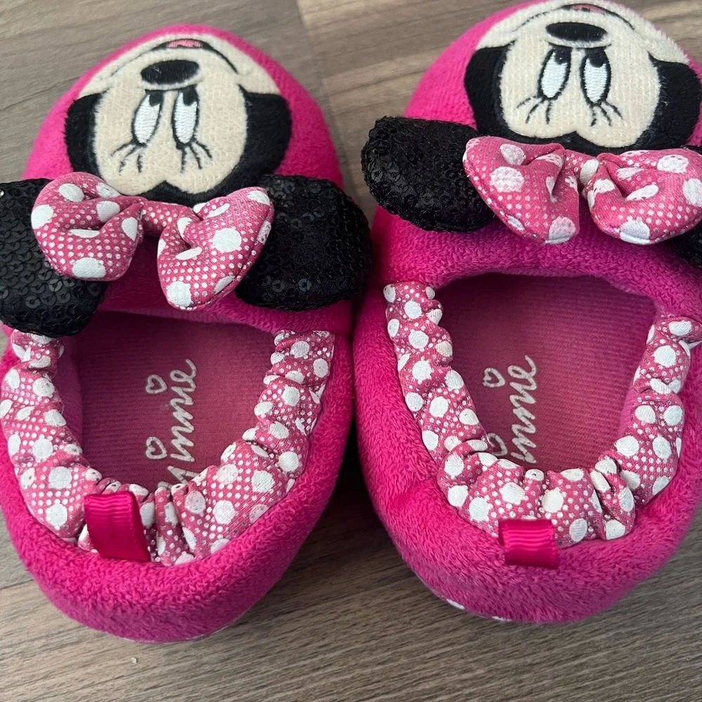 ✨5/$20✨ Disney Minnie Mouse Sequin Ears Slippers Pink Size 9/10c